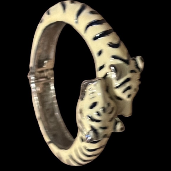 Enamel Tiger Cuff Bracelet Bangel - Picture 3 of 8